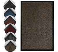 Homatz Heavy Duty Floor Mat - Non Slip Rubber Back Door Mat - Dirt Trapper Super Absorbent Indoor & Outdoor Rug, Washable Barrier Mat (Brown,50x80 cm)