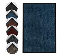 Homatz Indoor Door Mat - Heavy Duty Rubber, Floor and Kitchen Mats - Non Slip, Washable and Dirt Trapper Doormats Super Absorbent Multicolor Barrier Matts 60x80cm, Blue