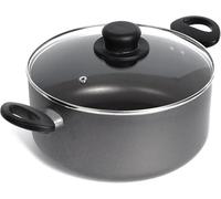 Homatz Stock Pot 4.5L 24cm Cooking Pot, Non Stick Pot - Induction Base Aluminum Saucepan Casserole Pot - Stockpots Cooking Pots Aluminum Glass Lid Heat Resistant Handles