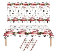 HOMAVEL 2Pcs England Tablecloth - St George's Cross Plastic Table Cover 137x274cm - Waterproof Wipe-Clean England Party Tablecloth for World Cup 2026, St George's Day, Football Matches, Garden Parties