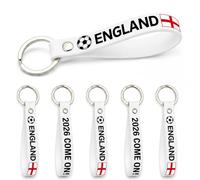 HOMAVEL 5 Pack England 2026 Come On Football Fan Keyring - Identical Keychains with St George’s Flag & Slogan - Collectable Souvenir for Three Lions Supporters - Match Day Accessory