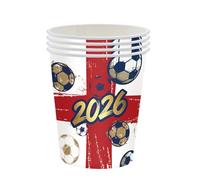 HOMAVEL England Cups 16 Pack - Come ON England Paper Cups 266ml (9oz) - Disposable England Party Cups for World Cup 2026, St George's Day, Football Matches, Garden Parties - Patriotic Tableware