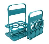 HOMAVEL Foldable Beer Carrier Plastic- Macaron Green Drink Caddy 6 Bottle Holder Basket for Delivery Rack, Sports Water Bottles, Camping & Parties - Sturdy PP Material with Steel Screws