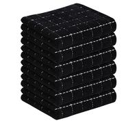 Homaxy 100% Cotton Terry Kitchen Towels(Black, 13 x 28 inches), Checkered Designed, Soft and Super Absorbent Dish Towels, 6 Pack