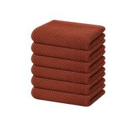 Homaxy 100% Cotton Waffle Weave Kitchen Dish Towels, Ultra Soft Absorbent Quick Drying Cleaning Towel, 13 x 28 Inches, 6-Pack, Rust