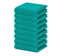 Homaxy 100% Cotton Waffle Weave Kitchen Dish Towels, Ultra Soft Absorbent Quick Drying Cleaning Towel, 13 x 28 Inches, 8-Pack, Teal