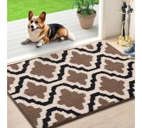 Homaxy Door Mats Indoor, Non-slip Soft Machine Washable Doormats, Dirt Trapper Mat Entrance Rug, Super Absorbent Floor Mats for Front Back Door, Entryway, Pets and Dogs (60 x 90 cm, Brown)
