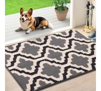 Homaxy Door Mats Indoor, Non-slip Soft Machine Washable Doormats, Dirt Trapper Mat Entrance Rug, Super Absorbent Floor Mats for Front Back Door, Entryway, Pets and Dogs (60 x 90 cm, Grey)