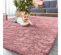 Homaxy Fluffy Shaggy Rugs Living Room, Soft Thick Pile Carpet, Machine Washable Runner Rugs for Hallway, Anti Slip Bedside Rug for Kids Bedroom, Nursery - Pink, 80 x 150 cm