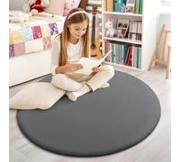 Homaxy Modern Rugs Carpet Living Room, Soft Shaggy Non-Slip Non-Shedding, Fluffy Washable Large Rug for Bedroom Hallway, Easy Care Home Decor, 160x160cm Round, Dark Grey