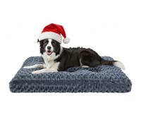 Homaxy Thick Large Dog Bed, Soft Orthopedic Dog Crate Mattress Anti-Anxiety Calming Dog Pillow with Non-Slip Bottom Washable Cushion Pet Mat, 89x59x9cm, Dark Grey