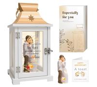 Homazing 50th Wedding Anniversary Lantern - Golden, Rose Gold, White; LED lantern; Tabletop; Wedding Occasion