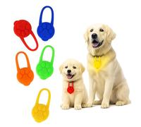 HOMBELLA Dog Collar Lights - 5-PACK Clip-On LED Pet Safety Lights with 3 Modes, Waterproof Silicone Paw Tags for Dogs, Cats & Night Walking