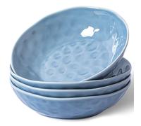 HOMBENE Pasta Bowls Set for 4, 42oz, Dinner Bowls, Sun-glitter Style, Salad Bowls Soup Bowl for Kitchen, Porcelain Dinner Bowl, Microwave & Dishwasher Safe, Dinnerware Set, Celestial Blue
