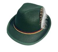 Hombo of the German Oktoberfest - Bavarian man in Fielt Man with decoration, alpine hat in the classic style of green or brown greenery | Traditional headdress for fashion shows,