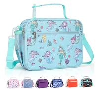 hombrima Insulated Lunch Box Bag, Kids Thermal Cool Bags with Adjustable Strap for Adults Children Women Men Boys Girls School Office Outdoor (LG-Mermaid)