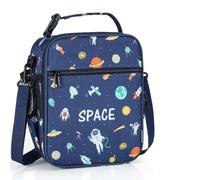 hombrima Kids Insulated Lunch Box Bag, Thermal Picnic Cool Bags with Adjustable Strap for Adults Children Women Men Boys Girls School Work (Blue-Astronaut)