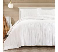 HOMBYS 100% Cotton Muslin Comforter Oversized King 120x120, Lightweight and Breathable Down Alternative Comforter,Soft Gauze Summer Bed Comforter, Off White Reversible Fluffy Duvet Insert