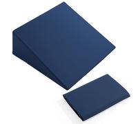 HOMBYS 100% Cotton Wedge Pillow Cover (Pillow Not Included), 24x24x7.5 Inch Breathable Pillowcase for Bed Wedge Cushion, Soft Machine Washable Cover with Zipper, 1 Pack
