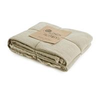 HOMBYS 100% Pure Linen Oversized King Blanket - Soft Linen Reversible Throw Blanket in Flax Color (88"x92")