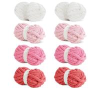 HOMBYS 8 Pack Assorted Chunky Yarn for Crocheting,Super Bulky Large Soft Fluffy Yarn,Plush Fuzzy Yarn,Thick Chenille Yarn for Hand Knitting/Arm Knitting,Red Gradient(27yds,8 oz Each Skein)