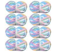 Hombys 8 Pack Giant Chunky Yarn for Crocheting & Knitting - Super Bulky, Soft, Fluffy, Plush, Fuzzy, Thick Chenille Yarn - Tie Dye, Mixed Colors (Rainbow)