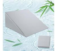 HOMBYS Bamboo Viscose Bed Wedge Pillow Cover with Zipper, 100% Viscose Made from Bamboo, Soft, Cooling, Breathable Wedge Pillowcase Sweat-Absorbent Pillowcase for Summer, 25"x25"x12.5", Light Grey