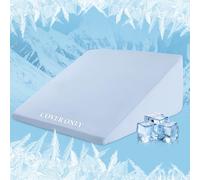 HOMBYS Cooling Bed Wedge Pillow Cover Q-max 0.4 Cool Pillowcases Super Soft & Skin-Friendly with Zipper Design, Removable & Machine Washable Pillowcase, (Light Blue, 25"x25"x8.5")