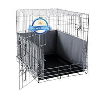 Hombys Dog Crate Bumper with Ties - Soft Crate Accessory -Kennel Cover - Training Pads for Front Door Crates, 35"x24", Gray