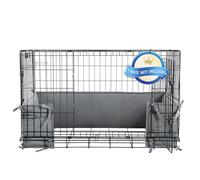 Hombys Dog Kennel Soft Crate Cover Bumper with Ties - Safe & Comfortable Dog Kennel Pads - Front Door Crate Cover (Dark Grey, 42"x27")
