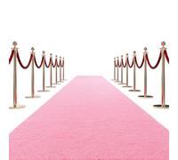 HOMBYS Extra Thick Pink Carpet Runner for Events, 3x15 Feet Not Slip Red Aisle Runway Rug for Party Wedding & Special Events Decorations