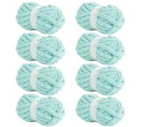 Hombys Light Blue Chunky Chenille Yarn for Crocheting and Knitting, Super Bulky Thick Fluffy Yarn - 8 Jumbo Packs (27 yds, 8 oz Each Skein)