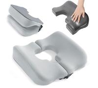 HOMBYS Memory Foam Bed Sore Cushions for Butt,Bedsore Pressure Relief Pillow for Sleeping and Sitting,Cushion for Bed Sores on Buttocks, T Shaped Opening Tailbone Pillow, Patent Pending(Light Grey)