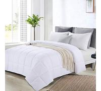 HOMBYS Oversized King Comforter 120x98, Lightweight Quilted Down Alternative Duvet Insert for All Season,White,8 Corner Tabs