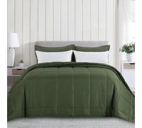 HOMBYS Oversized King Comforter 128 x 120, Lightweight Quilted Down Alternative Duvet Insert for All Season, Olive Green, 8 Corner Tabs