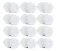 HOMBYS Pure White Chunky Chenille Yarn for Crocheting, Knitting, and Hand Knitting, Super Bulky, Soft Plush, 12 Jumbo Pack (27 yds, 8 oz Each Skein)