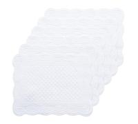 HOMBYS Quilted Placemats Set of 6 Washable-13x18 inches Rectangular Placemats for Kitchen Table-100% Cotton Fabric Rectangular Table Mats, (Pure White)