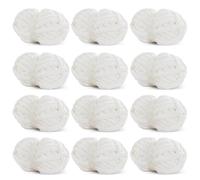 Hombys White Chunky Chenille Yarn for Crocheting & Knitting, Super Bulky, Soft Plush, 12 Jumbo Packs (27 yds, 8 oz Each)