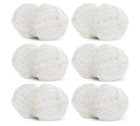 Hombys White Chunky Chenille Yarn for Crocheting & Knitting, Super Bulky Yarn for Blankets, Soft Plush, 6 Jumbo Packs (27 yds, 8 oz Each)