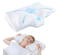 HOMCA Ergonomic Cervical Pillow Memory Shape Pillow, Orthopedic Neck Support Pillow, Washable Cover