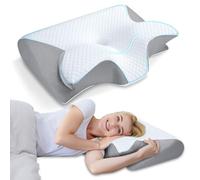 HOMCA Memory Foam Cervical Pillow, 2 in 1 Ergonomic Contour Orthopedic Pillow for Neck Pain, Contoured Support Pillows for Side Back Stomach Sleepers