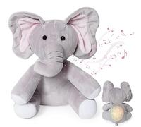 HOMCENT Baby Sleep Aid Elephant Soother, Musical Night Light Projector with Lullabies & Nature Sounds, Portable Plush Toy for 1-3 Years, Gender Neutral New Baby Gift