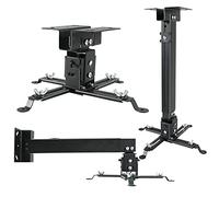 Homcine Universal Projector Mount, Black, Compatible with Epson, Optoma, Benq, Adjustable Height, Ceiling/Wall Mount, Quick Release