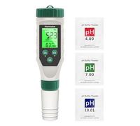 Homcoice PH Meter 5 IN 1, PH EC TDS Salinity Temperature Meter with Innovative Three-data Simultaneous Display, Pool pH Test IP67 Waterproof, Salinity PH Tester with ATC Function