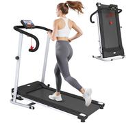 HOMCOM Folding Electric Treadmill 1.25HP, 1-10 km/h, LCD/Time-Distance-Calories, Safe Stop, Portable Home Gym (B1-0095)