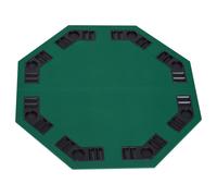 HOMCOM 1.2m/48 Inches Foldable Poker Table Top 8 Players Blackjack Chip Trays in Green HOMCOM Green
