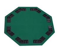 HOMCOM 1.2m/48 Inches Foldable Poker Table Top 8 Players Blackjack Chip Trays