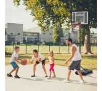 HOMCOM 1.55-2.1m Basketball Hoop and Stand w/ Fillable Base, Wheels - Black