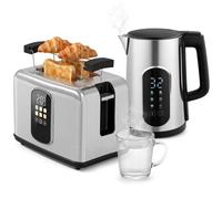 HOMCOM 1.5L 3000W Kettle and Toaster Set with Strix Thermostat, Silver