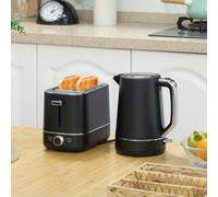 HOMCOM 1.7L 3000W Fast Boil Electric Kettle and 2 Slice Toaster Set
